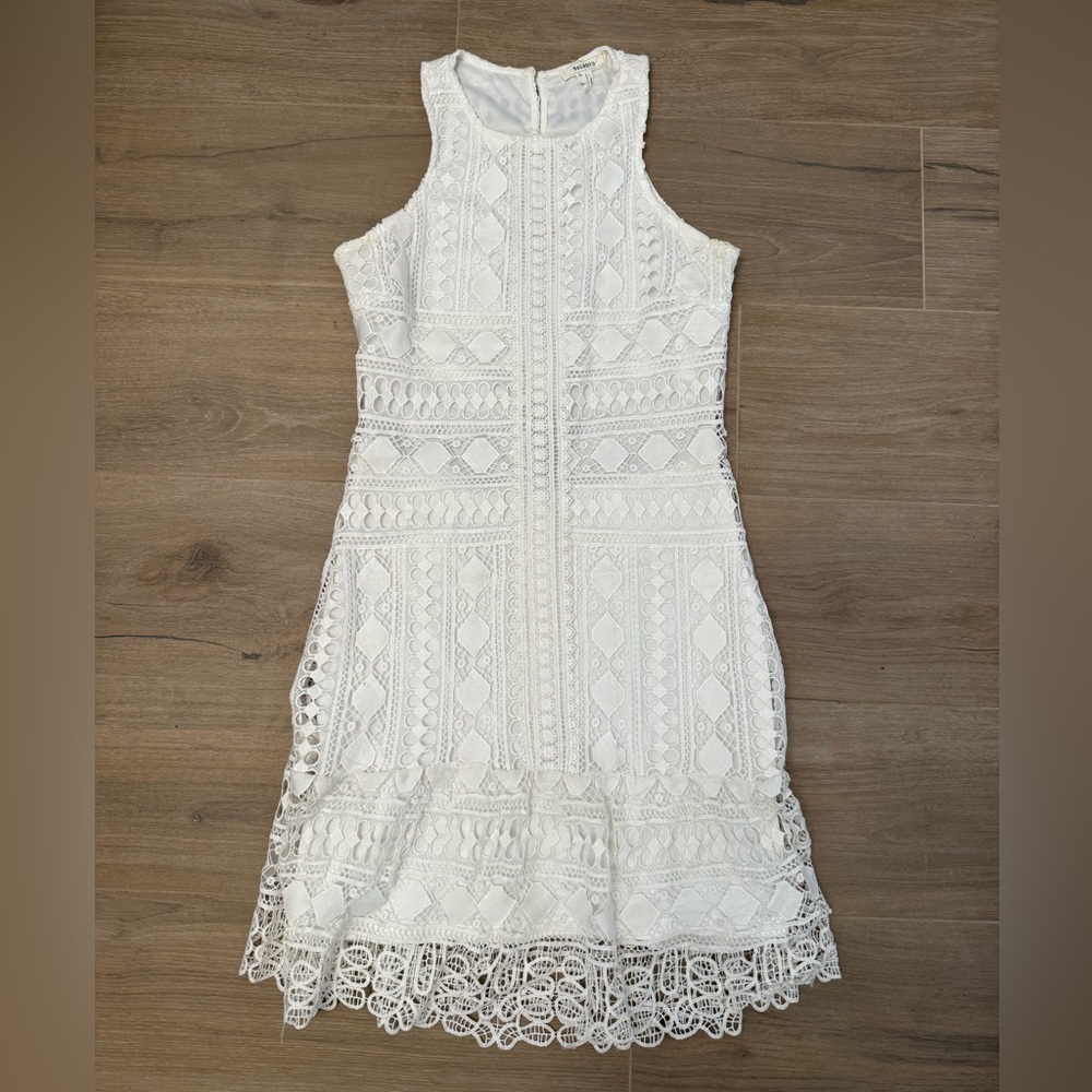 White Lace Dress with Halter Neck Line